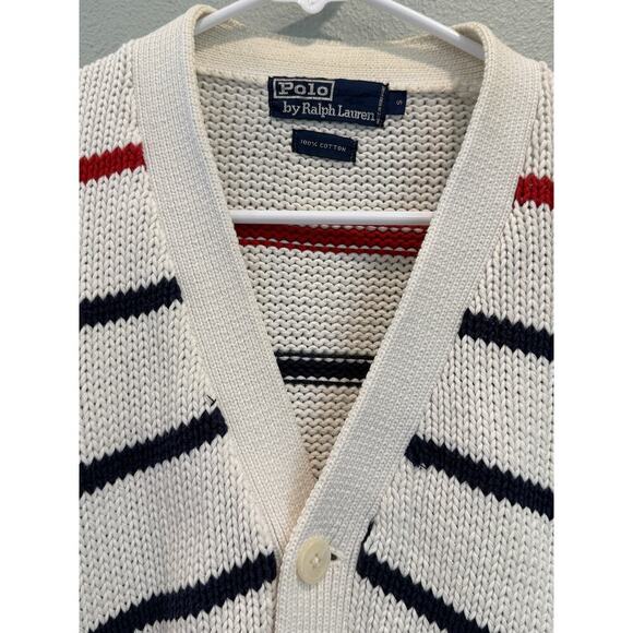 Polo Ralph Lauren Striped Knit V-Neck Button Up Cardigan; S - Picture 4 of 7